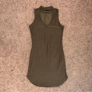 Fitted Soft Olive Green Sexy Cutout Sleeveless Bodycon Small S Dress